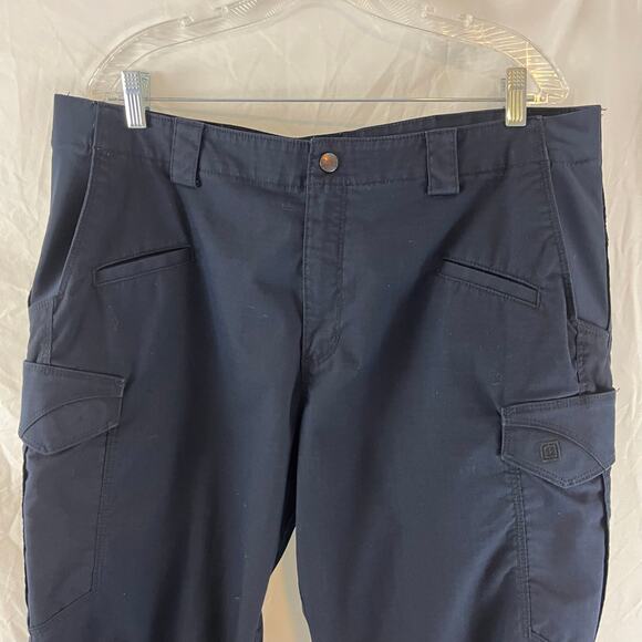 5.11 Tactical  Cargo Pants Mens 38 x 30 Navy Blue  Gusseted Ripstop Canvas 74521 - Picture 8 of 8